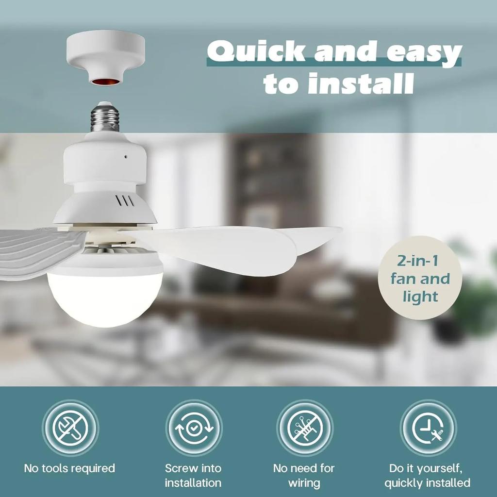 40W LED Ceiling Fan Lamp E27 With Remote Control Safety Removable Fan Blades Fan Light Silence For Room Home Lighting