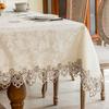 Battilo White Lace Tablecloth Square Rectangular Table Cover for Dining Table Antique Flower Table Cloth for Kitchen Wedding