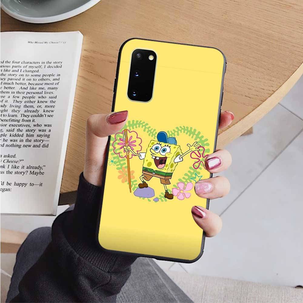 AS17 Spongebob Black Case for Xiaomi Poco X6 M5 M6 F5 F6 F1 C65 C55 C50 C51 C40 Redmi Note 7 8 14C A3X 13C 12C 11 10A 9C Pro Sofe Cover