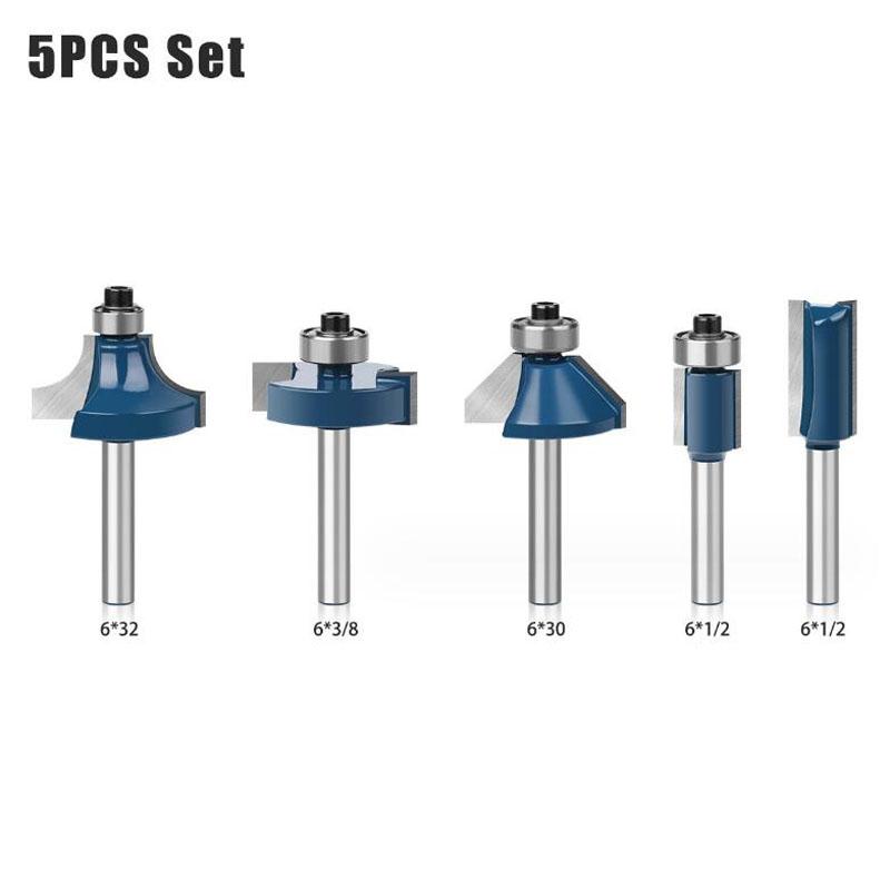 Набор фрез с хвостовиком 6 мм, обрезка, прямой круглый угол, коробка, фрезы для фаски, фрезы, карбид вольфрама, деревообрабатывающие инструменты