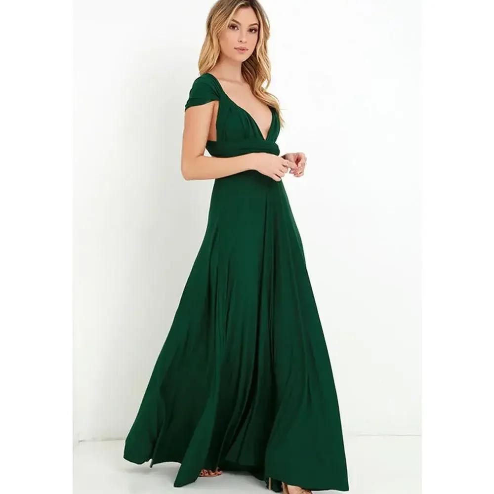 Модное многофункциональное платье-жилет с V-образным вырезом Vestidos De Fiesta Женское длинное платье Сексуальное на бретельках Летнее макси-платье для дам