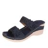 Fashion Women Slippers Plus Size Women's Shoes Retro Roman Sandals Women Pu Casual Flower Wedge Sandals Platform Slippers