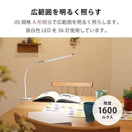 Ohm Electric LED Clip Light White Daylight Stylish Slim Elegant Desk Table Reading Lamp Study Stand LTC-LC36-W 06-0985