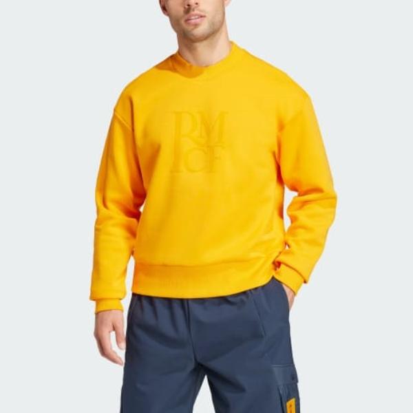 Adidas Свитшот с логотипом Real Madrid Print Мужской свитшот Желтый IT3808