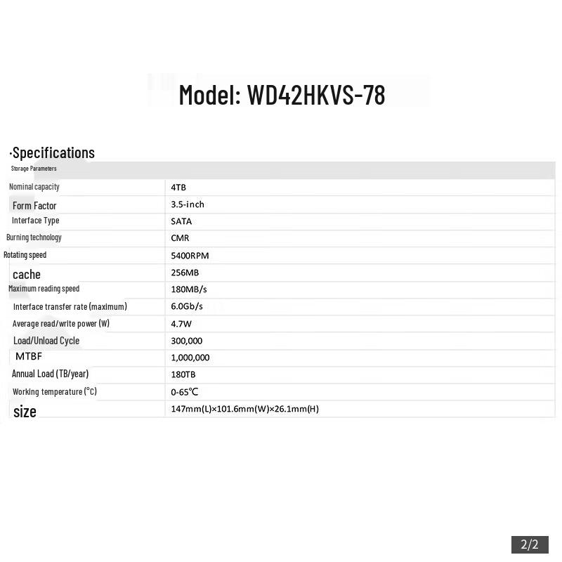 Hikvision WD Surveillance Hard Drive - 4TB