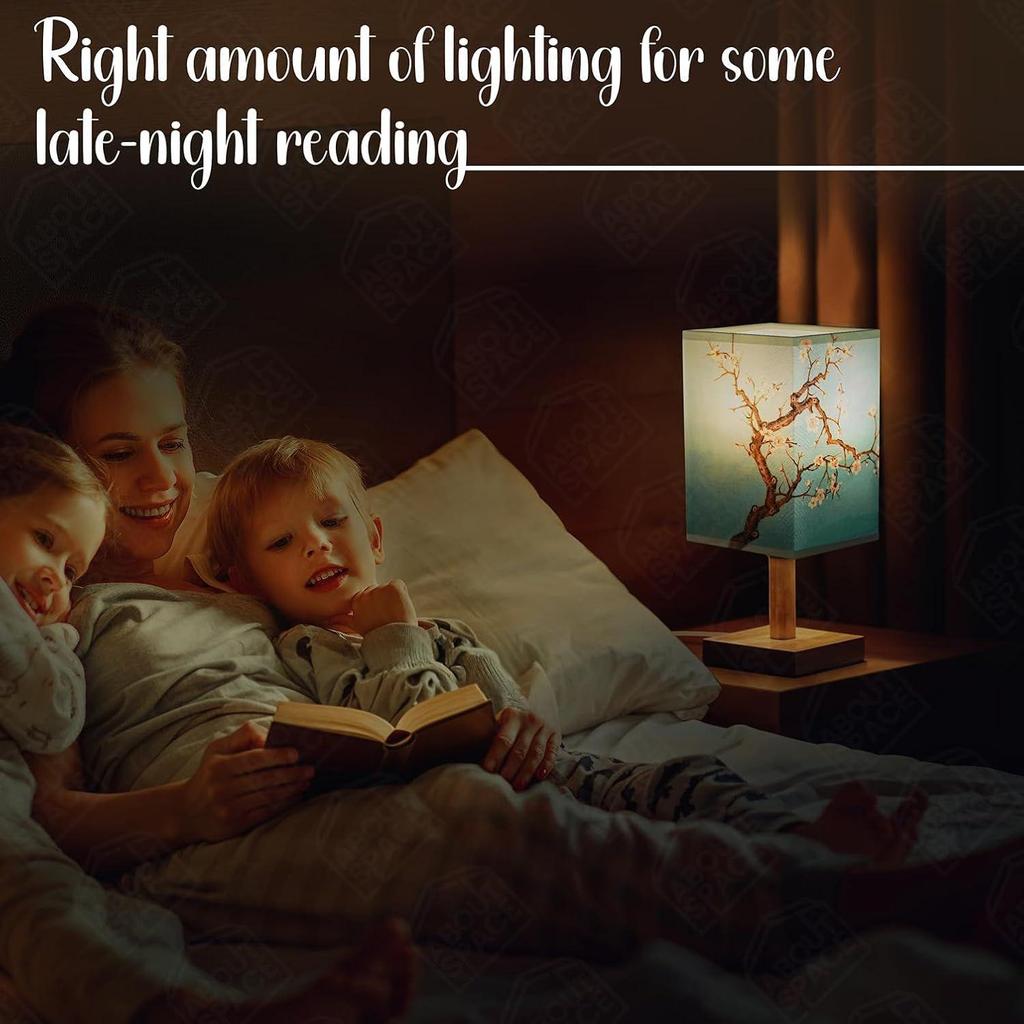 Ночник - прикроватная лампа для чтения в стиле магнолии с деревянным основанием для ночника, спальни, гостиной, дома и декора