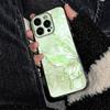 Phone Case For Samsung M55 5G A04E M54 5G A36 A56 S25 Plus A15 A05S Fresh Green Butterfly Elegant Shockproof Clear Cover