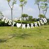 Just Married Wedding Hanging Paper Flags Garland Banners Bunting Decoration