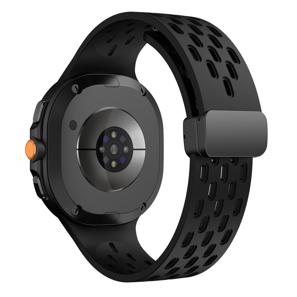 Breathable Silicone Strap for Samsung Galaxy Watch8 44mm/40mm/Watch8 Classic 46mm Multi Hole Magnetic Buckle Watch Band