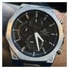 Casio EDIFICE Спортивные Уличные Тонкие Водонепроницаемые Солар Кварцевый Механизм Стальной Браслет Японские и Корейские Часы Мужские Часы Черный Циферблат EFS-S570D-1A