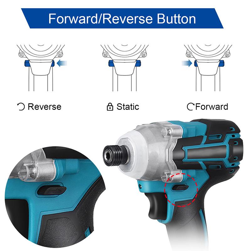 Бесщеточный электрический ударный гайковерт 520 Нм. Аккумуляторный ударный гайковерт со светодиодной подсветкой, совместимый с аккумуляторными электроинструментами Makita 18 В.