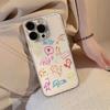 Cute Doodle Clear Phone Case, Colorful Cartoon Dinosaur Animal Shockproof Cover for iPhone