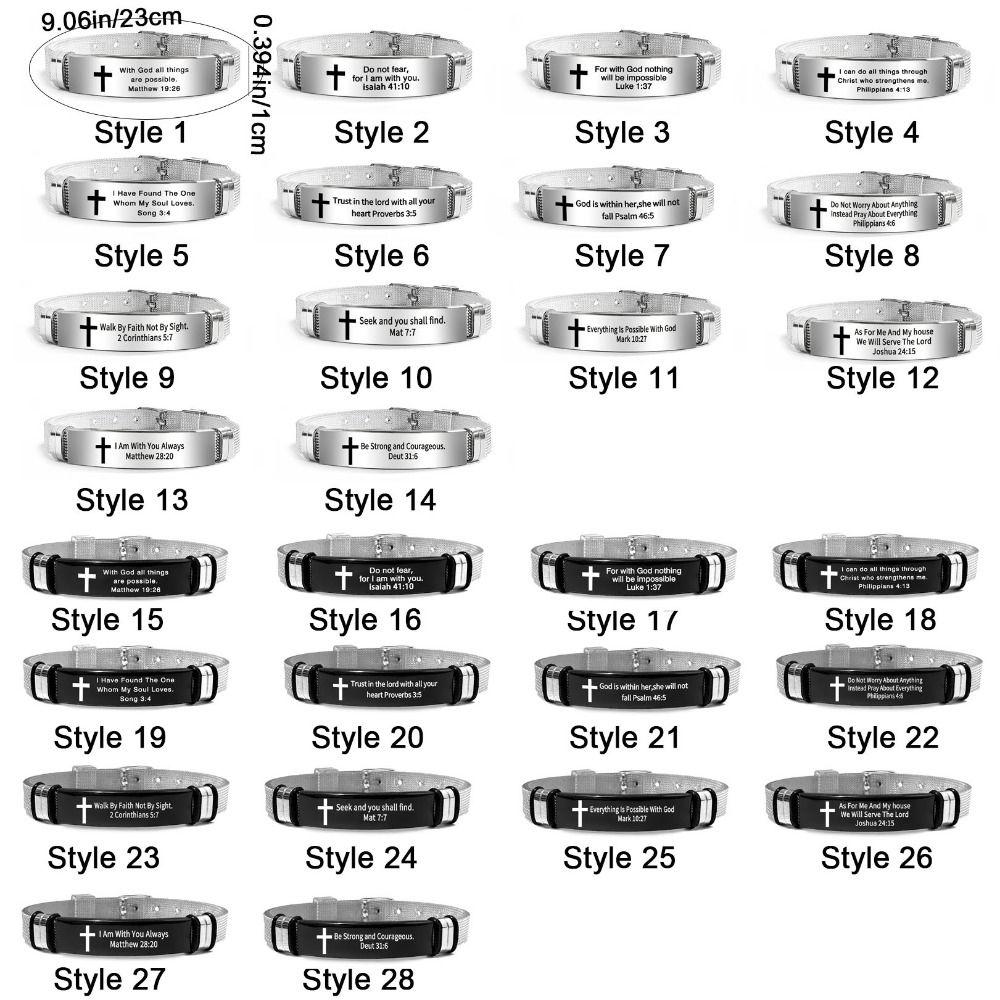 Stainless Steel/PVC Family Friendship Bracelet Adjustable Bible Verse Bracelet Faith Gifts