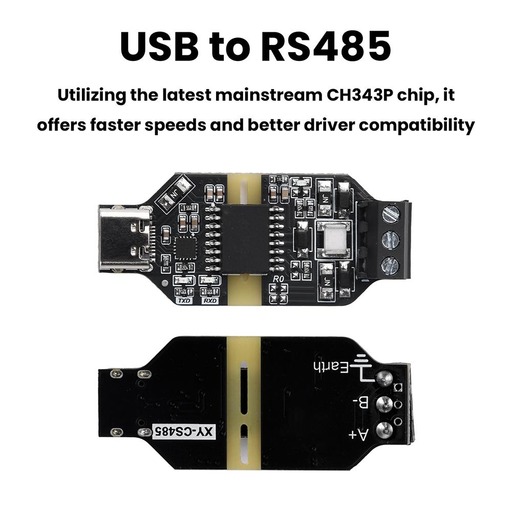 USB to RS485 Isolated converter CH343P serial port module 6Mbps high-speed communication Auto flow control anti-resistant Type-C
