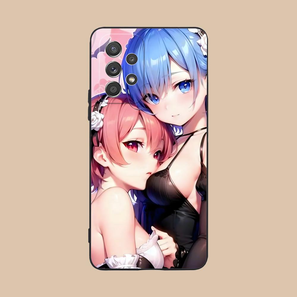 Чехол ReZero Rem Ram Матовый ТПУ для мобильного телефона Samsung Galaxy M55 54 42 35 34 33 32 23 22 15 14 13 12 F55 5G Цветная обложка