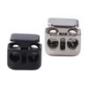 Pack of 10 Square Cord Stoppers, Black / Silver Adjustable Fasteners for Clothing and DIY Projects