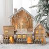 Christmas LED Light Wooden House Luminous Cabin Merry Christmas Decorations For Home DIY Xmas Tree Ornaments Kids Gifts New
