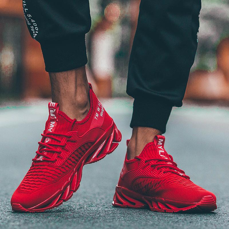 Men's Fashion White Sneakers Mesh Breathable Shoe Sole Wear-resistant Large Size Men's Shoes