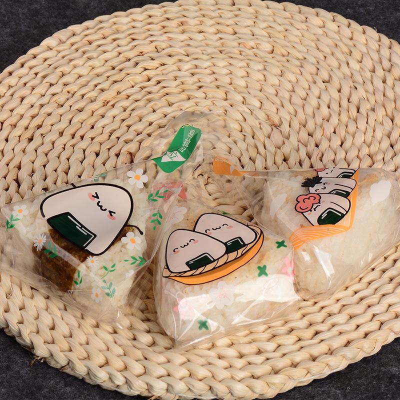 50 шт. Милый пакет для упаковки суши, одноразовые обертки для онигири, пакеты для упаковки рисовых шариков, японские пакеты для упаковки онигири