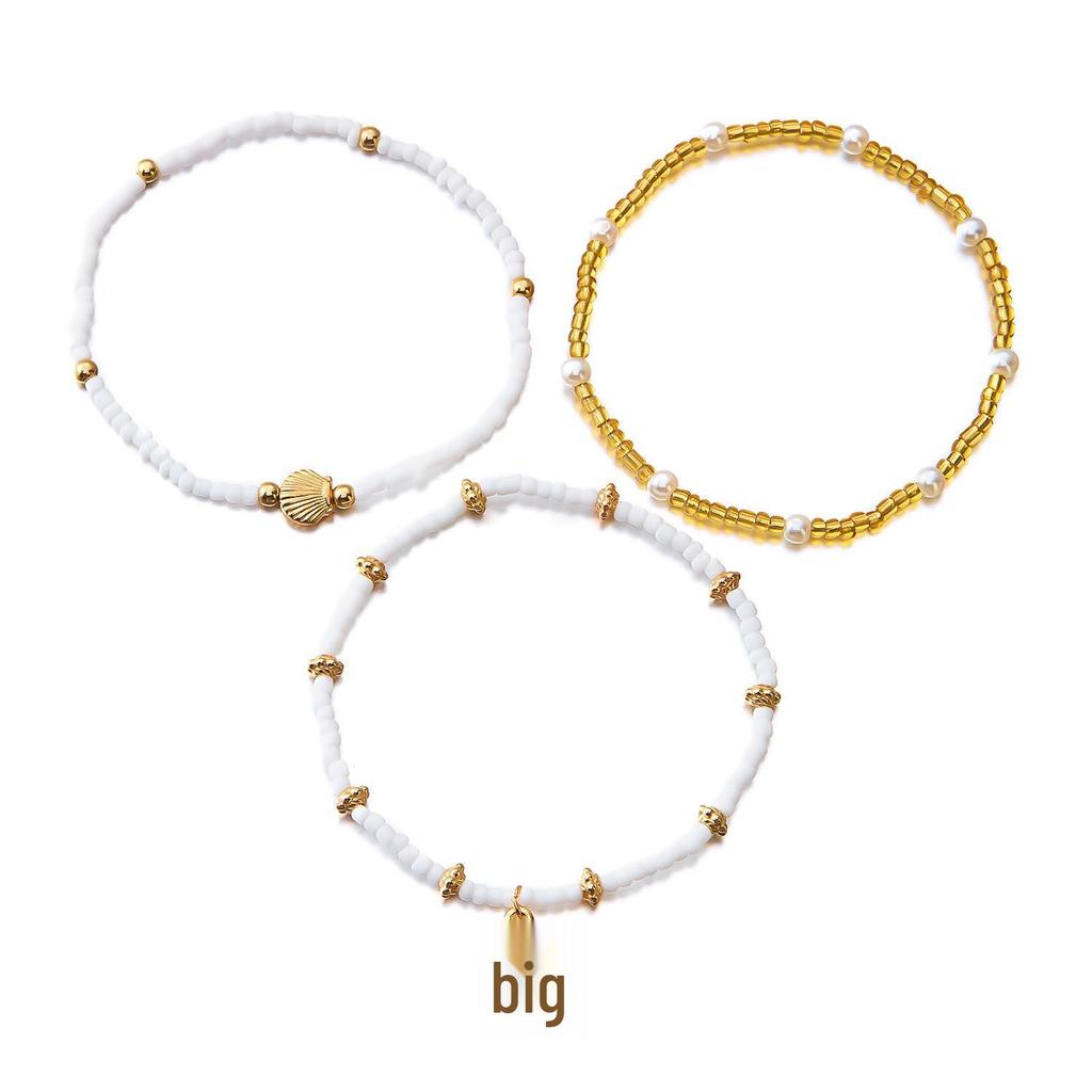 Trendy European & American Pearl Starfish Anklet Bracelet - Beaded Fashion Jewelry Beach Gift for Women