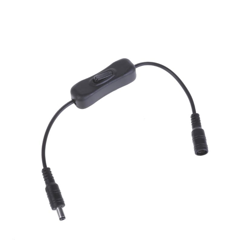 Удлинительный кабель питания DC5.5x2.1мм на DC5.5x2.1мм, штекер-розетка, с кнопкой включения/выключения, для светодиодной ленты, камеры, динамика