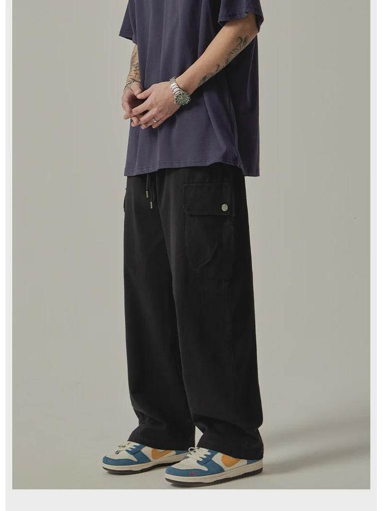 Мужской ретро японский комбинезон: Свободные повседневные брюки широкого кроя весна/осень