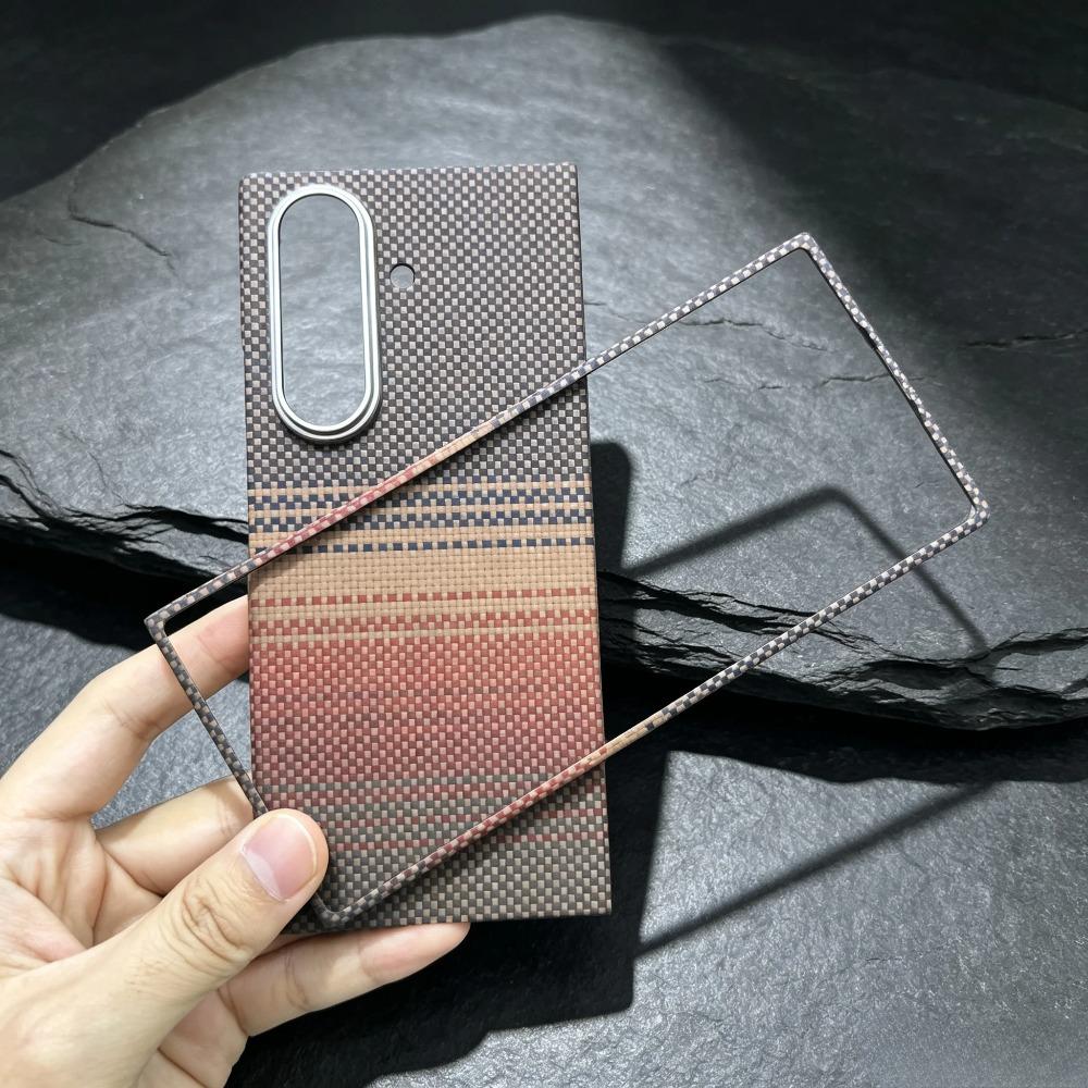 Ultra-light Non-slip Woven Texture Carbon Fiber Case For Samsung Z Fold 8 Ultra 7 for Magsafe Raised Metal Camera Protect Cover