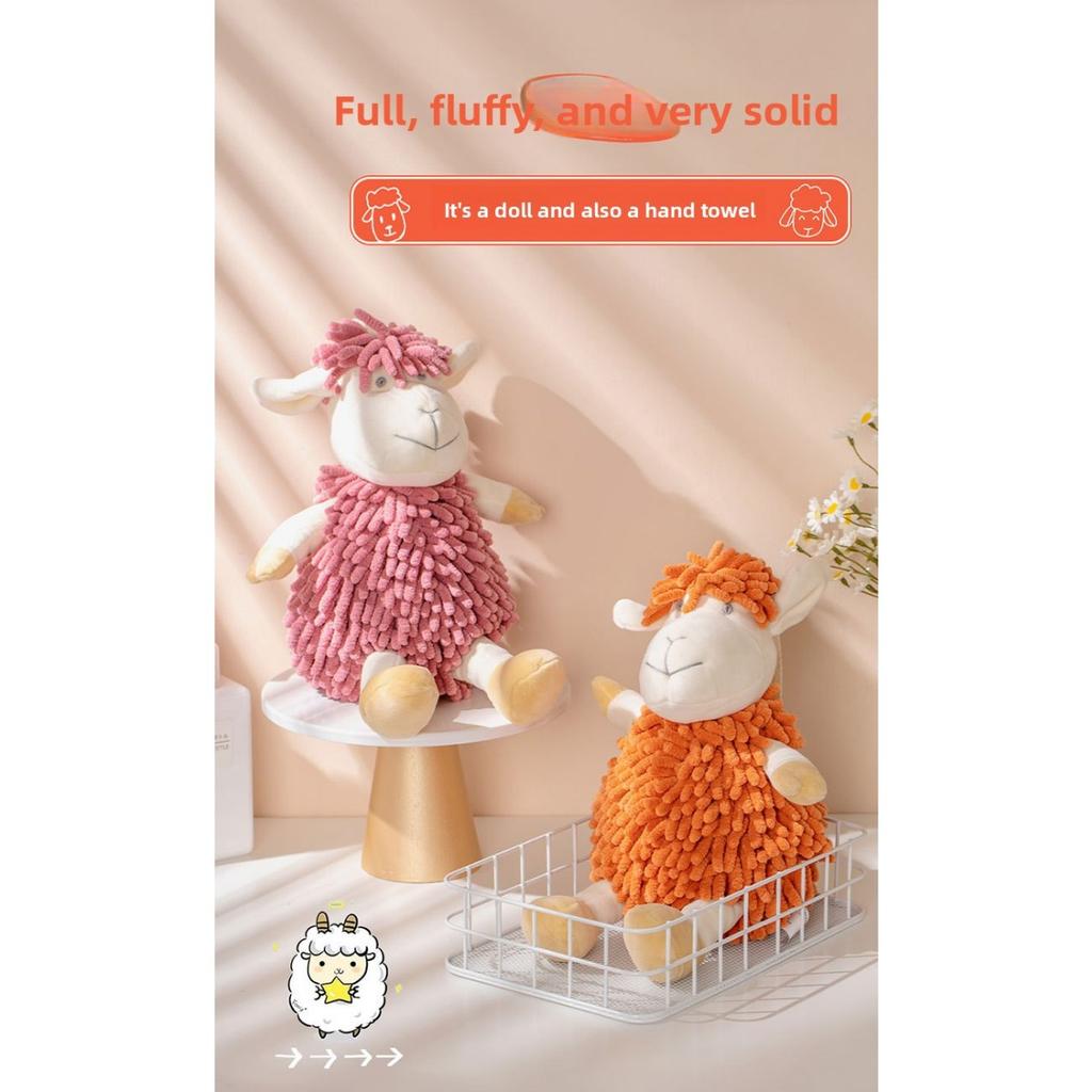 Cartoon Animal Shenier Hand Towel 2-in-1, Children and Adults Thick and Cute Hanging Hand Towel