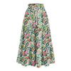 Women's Ruffled Spring Casual Long Skirt Plain Color Skirt Retro Pleated Skirt