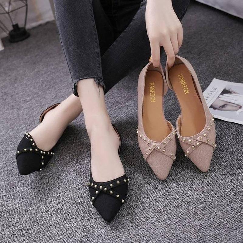 Мода Akexiya 2024 повседневные туфли на плоской подошве для женщин, новые летние дышащие удобные туфли на мягкой подошве с острым носком и мелкой плоской подошвой для женщин