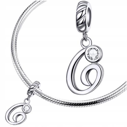 Charms Letter G Pendant Pr 925 Bead Cubic Zirconia Hanging Letter