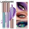 Langmanni Новые перламутровые сверкающие жидкие тени для век, десять цветов, одна упаковка теней для век-хамелеона