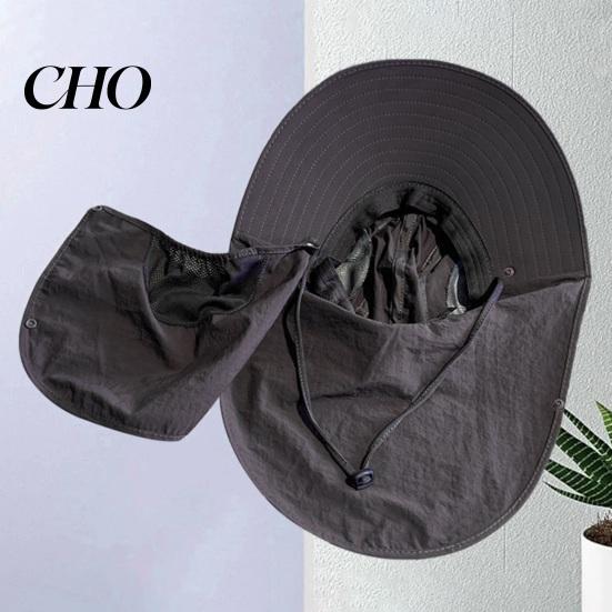 Breathable Summer Hat Fishing Bucket with Detachable Neck Guard Adjustable Windproof Mesh Wind Resistant Sun Wide Brim UV Protection for Outdoor
