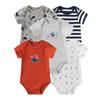 5Pieces Baby Boys Bodysuit Short Sleeve Soft Cotton Baby Clothes 0-12 Months Newborn Cartoon Jumpsuit Clothing