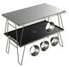 CAMPING MOON Ground Rack/Field Rack, Aluminum Top, Black, with Black Gear, T-2308-BK