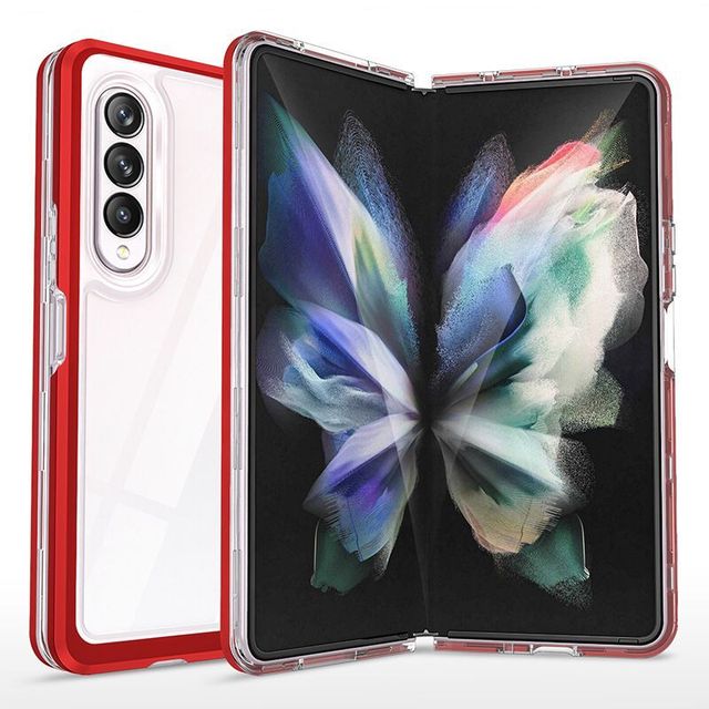 Множественный прозрачный чехол для Samsung Galaxy Z Fold 3 Fold 4 5g, силиконовая рамка, жесткий прозрачный защитный чехол