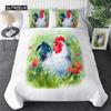 Пододеяльник с изображением курицы размера King Queen и акварельного петуха для детей, подростков и взрослых, одеяло из полиэстера с изображением сельскохозяйственных животных