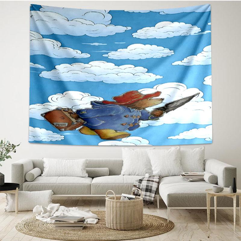 Paddington Bear Print Tapestry - Portable Wall Decor Cloth, for Home, Dorm, Travel, Bedroom, Living Room - Ideal Birthday Housewarming Gift