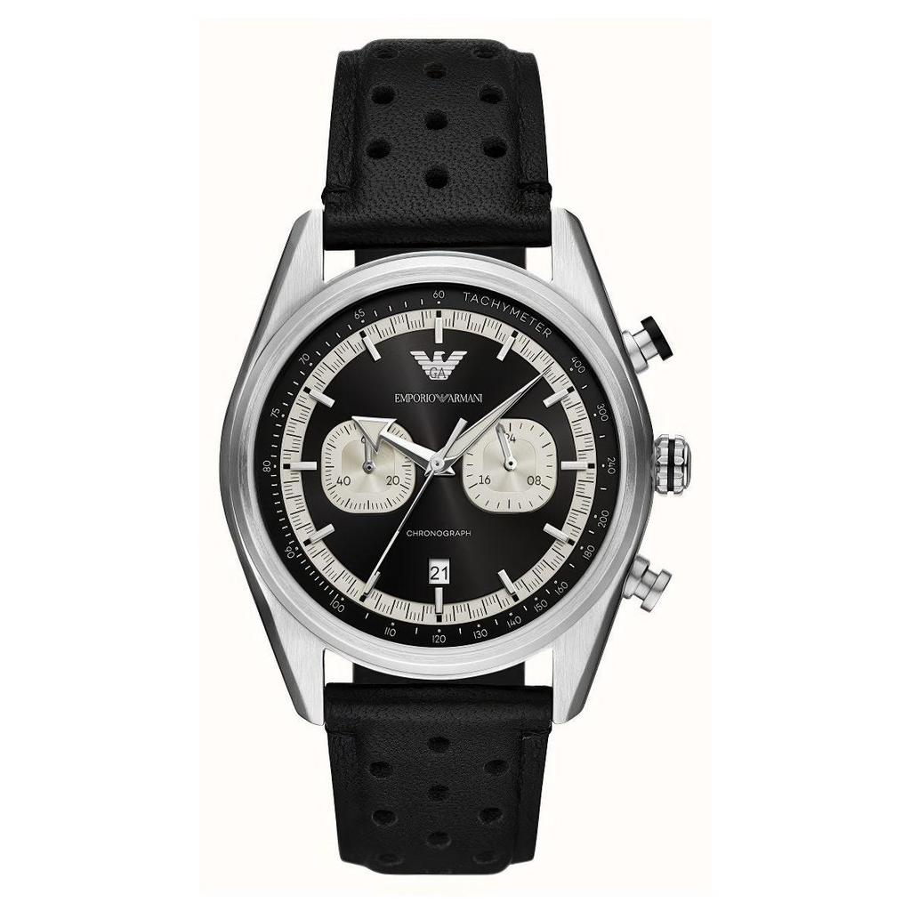 Emporio Armani AR11635 Racer Chronograph Black Leather Men's Watch