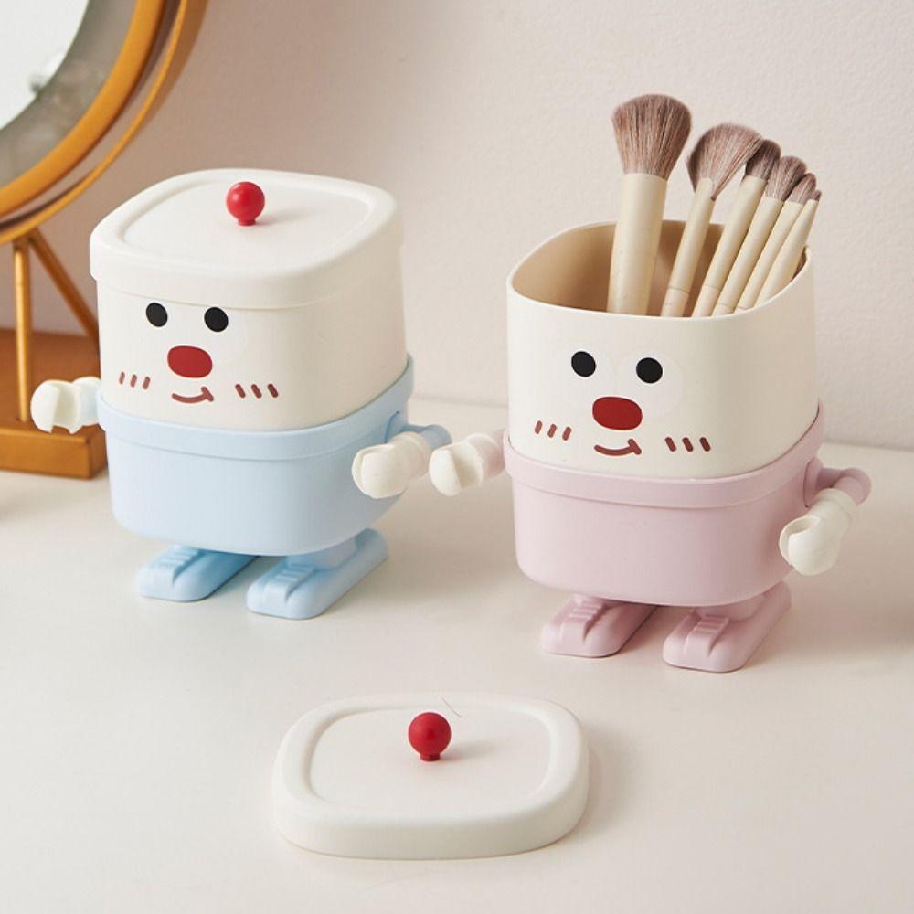 Мультяшный ящик для хранения пластиковый мусорный бак контейнер для хранения кисточек для макияжа