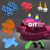 Fashion 1Pair Panda DIY Shoes Accessories Night Glowing Lantern Unicorn Cute Strawberry Ice Cream Fins Shark Slippers Accessories