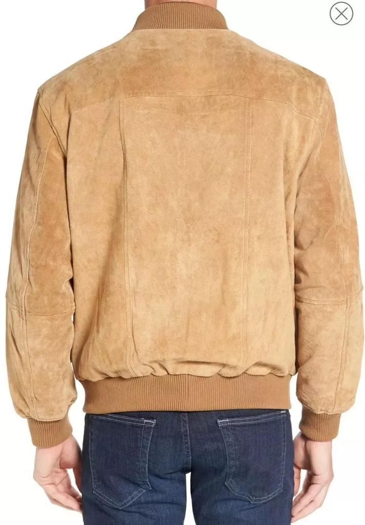 New Men Jacket Suede Beige Genuine Lambskin Real Leather Handmade Lambskin Soft Stylish