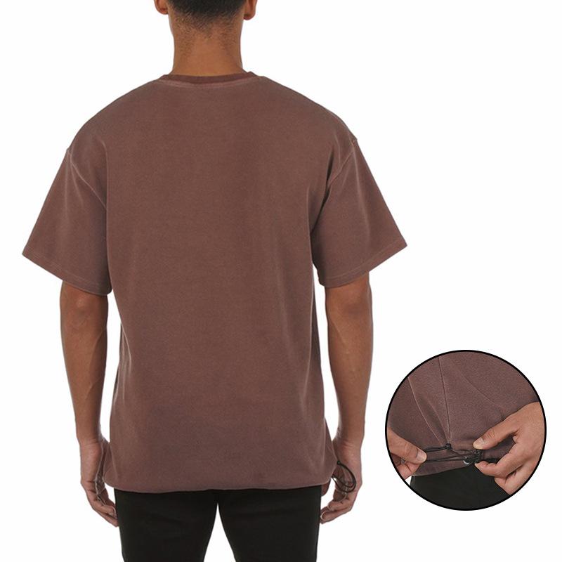 Мужская модная ретро-футболка из стираного хлопка с коротким рукавом