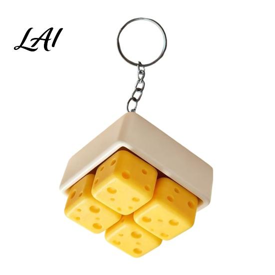 Office Workers Stress Reducer 3D Printed Cheese Clicker Toy Portable Cube Fidget Adults Sensory Anxiety Relief Gadget for and Kids Toys