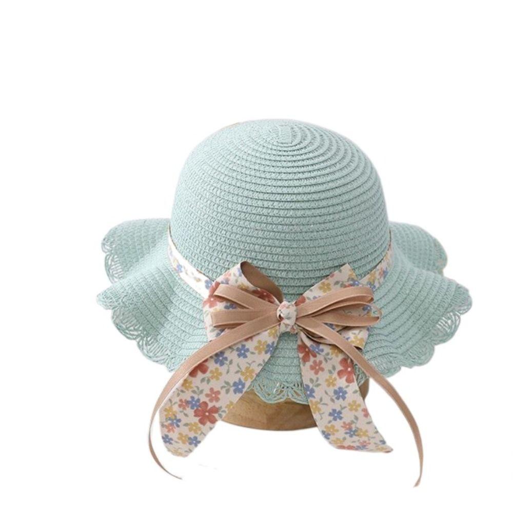 Большие поля Детская соломенная шляпа Сумка Дышащая сумка Уличная шляпа от солнца для девочек