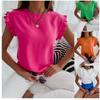 Casual and Minimalist Round Neck Pleated Shirt for Women