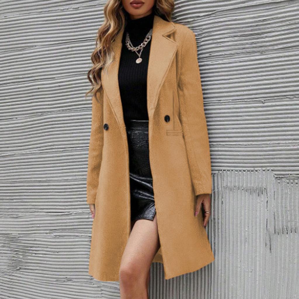 Women's Fashion Jacket Casual Solid-color Long-sleeved Cardigan Long Coat