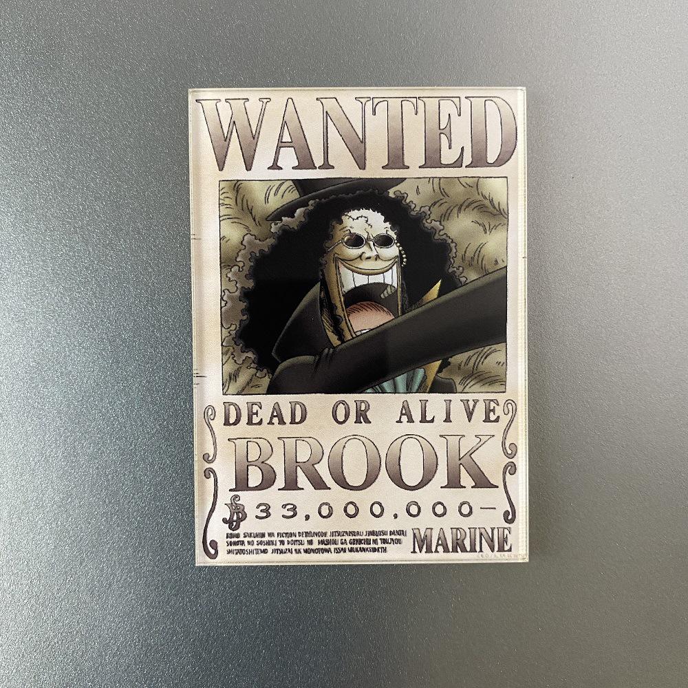 Creative One Piece Wanted Poster Magnet - Anime Cartoon Fridge Decor & Message Sticker