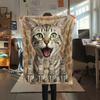 1 шт. Милый Кот 3D Печать Фланелевое Одеяло, Высокое качество, Удобное для Всех Сезонов, Домашний Декор, Тепло и Уют, Идеально для Подарков