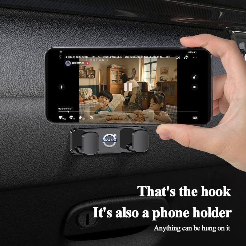 New Volvo Car Hooks Phone Holder Stable Hanging Double Hook For Volvo XC90 V90 V60 XC60 V40 EC40 EX40 S80 S60 S90 C40 XC40 V70 X